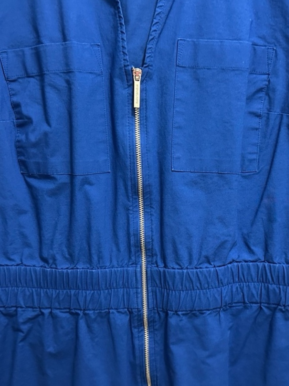 MICHAEL Michael Kors Shirt Dress Cinched Waist Blue Long-Sleeve Zip Front Sporty - Picture 6 of 11